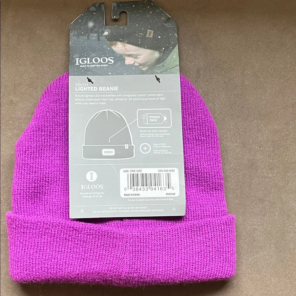 Igloo Youth Lighted Purple Beanie